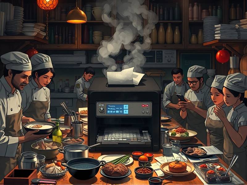 后厨打印机不出单是什么原因还一直响