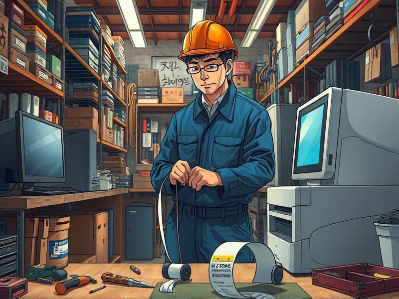 商品价签打印机更换色带